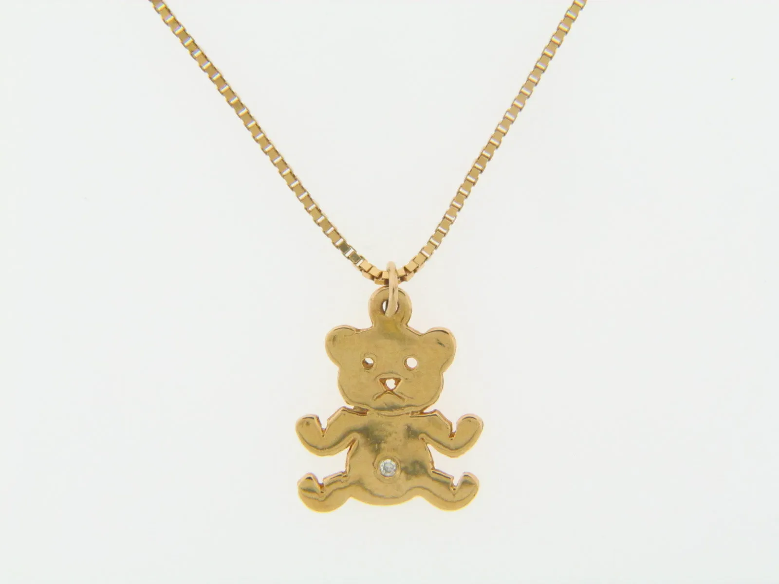 14K YELLOW GOLD TEDDY BEAR PENDANT