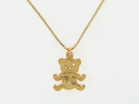 14K YELLOW GOLD TEDDY BEAR PENDANT