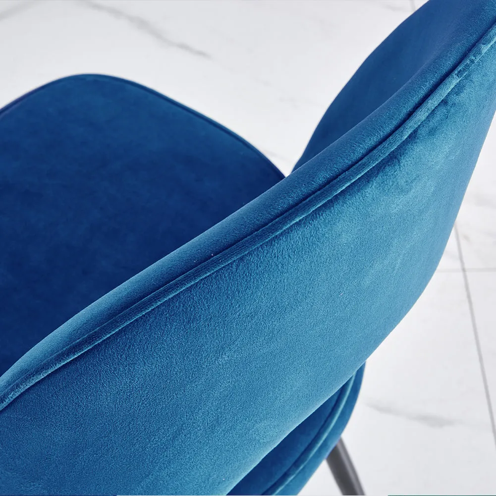 Ainpecca Dining Chairs Set of 2/4 Velvet Fabric Padded Seat Soft Thick Cushion 023MC