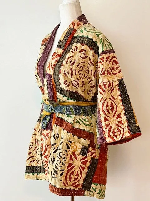 Artisan Cutwork Cotton Kantha Long Sleeve Jacket (Mixed))