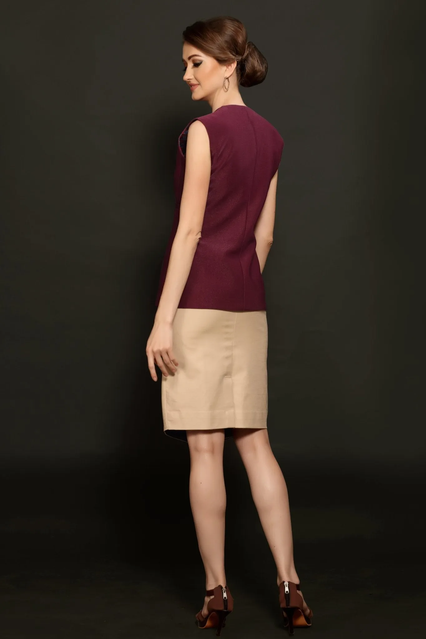 Beige Overlapped Skirt