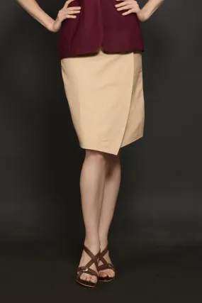 Beige Overlapped Skirt