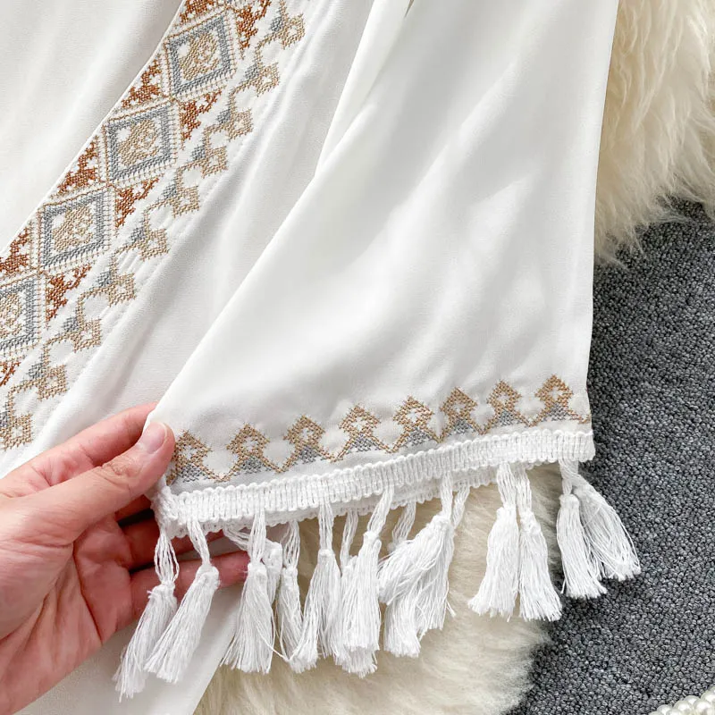 Bohemian Retro Ethnic Tassel Mid-length Cardigan