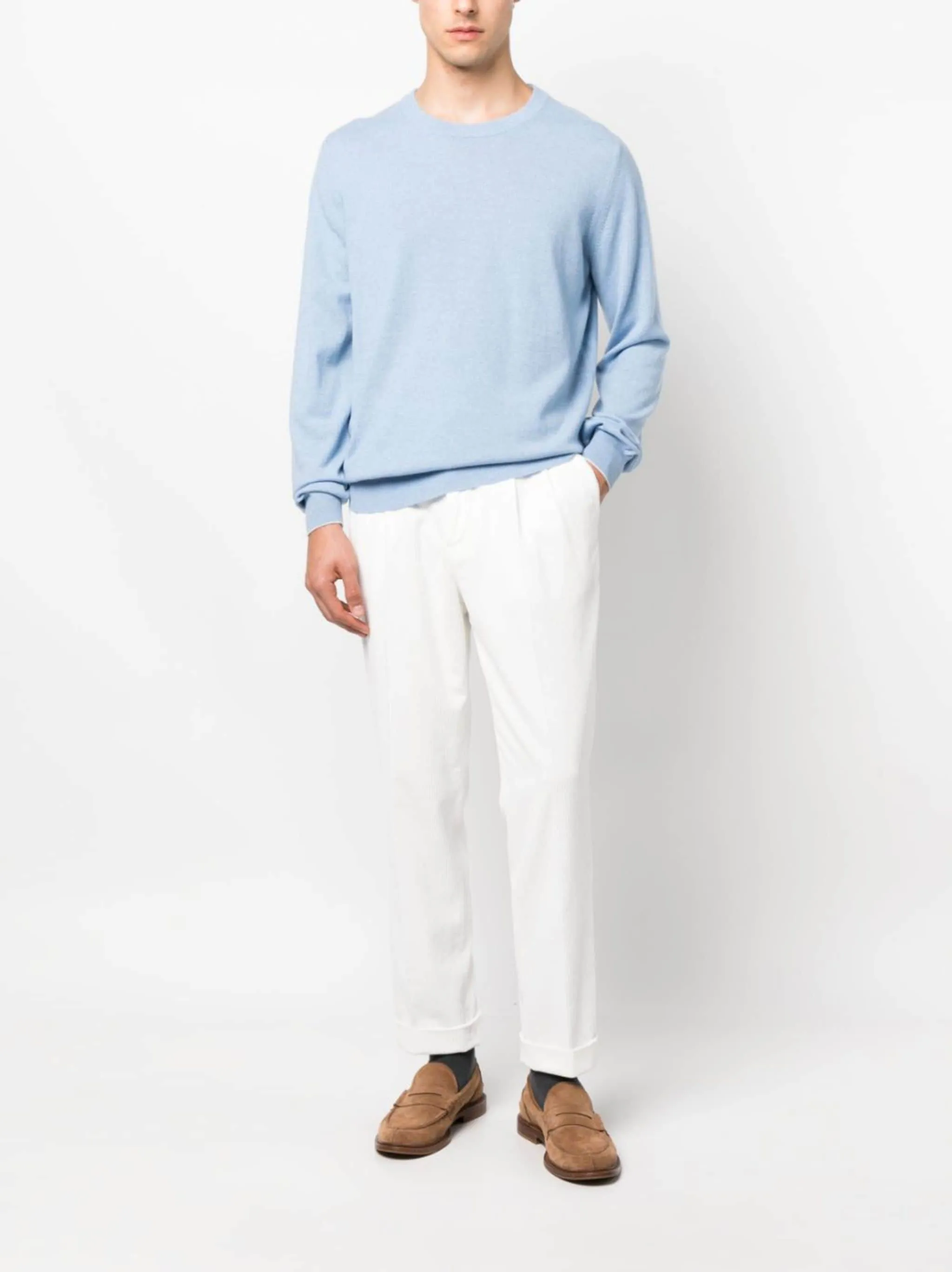 Brunello Cucinelli Light Blue Cashmere Sweater
