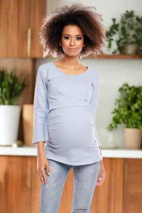 Chic Nursing-Friendly Maternity Tunic with Hidden Features