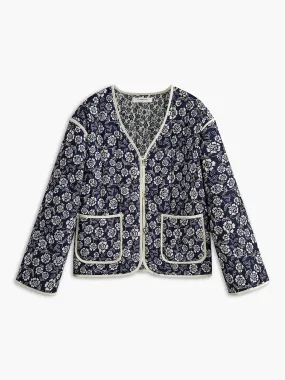 Chicmy-Winter Outfits Christmas Thanksgiving Gift New Year's Eve Outfits Streetwear Fashion Floral Printed Pockets Winter Coat