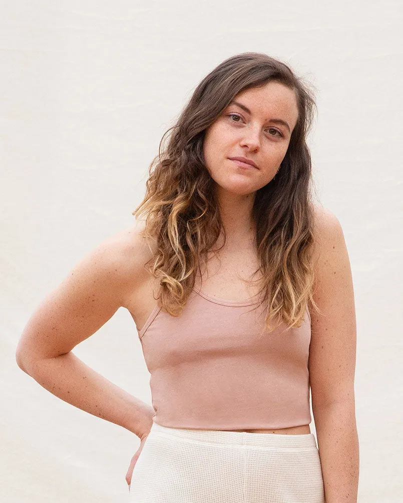cotton crop top - terracotta