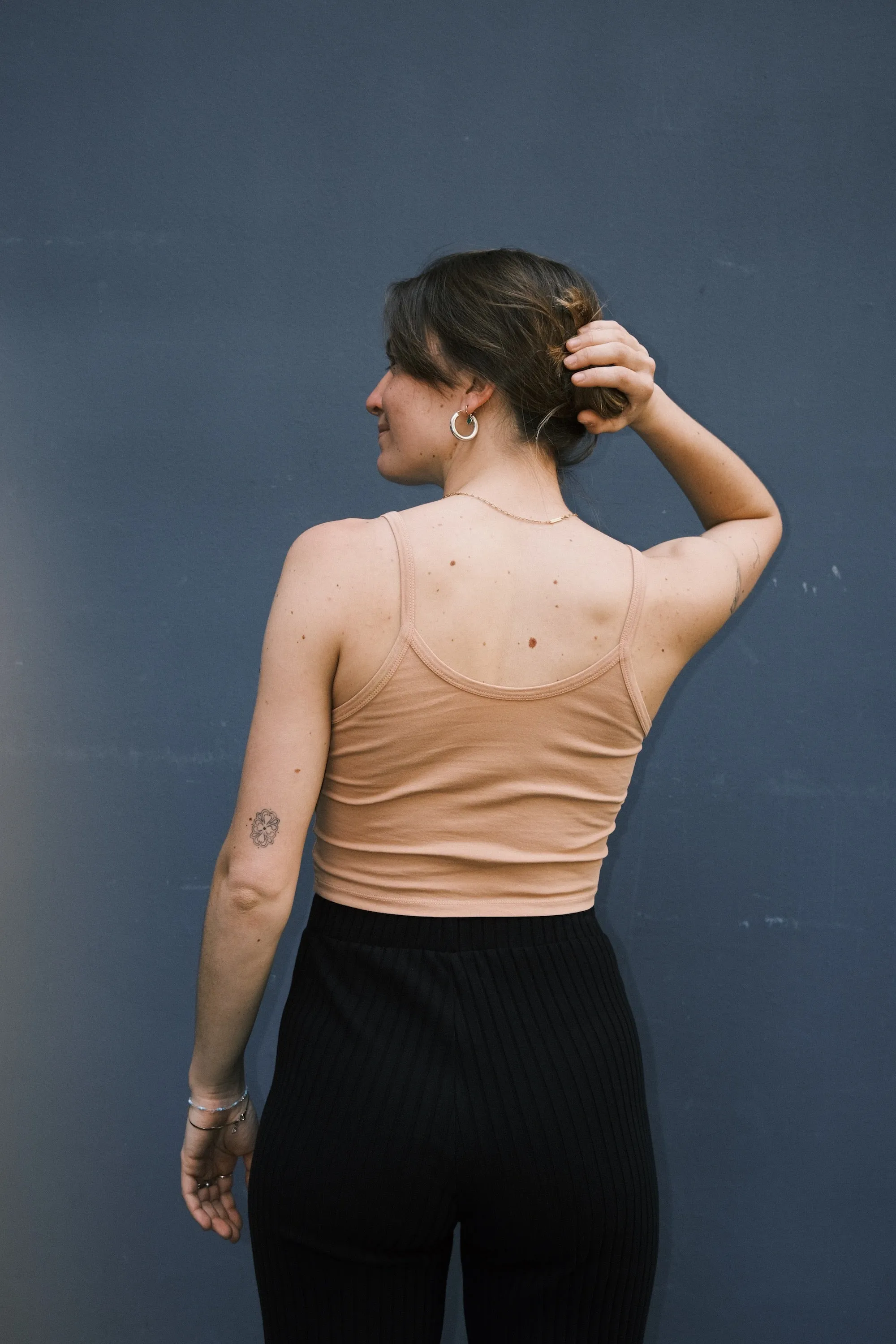 cotton crop top - terracotta