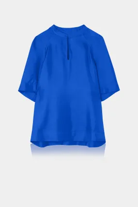 Designer Blue Short Sleeve Blouse