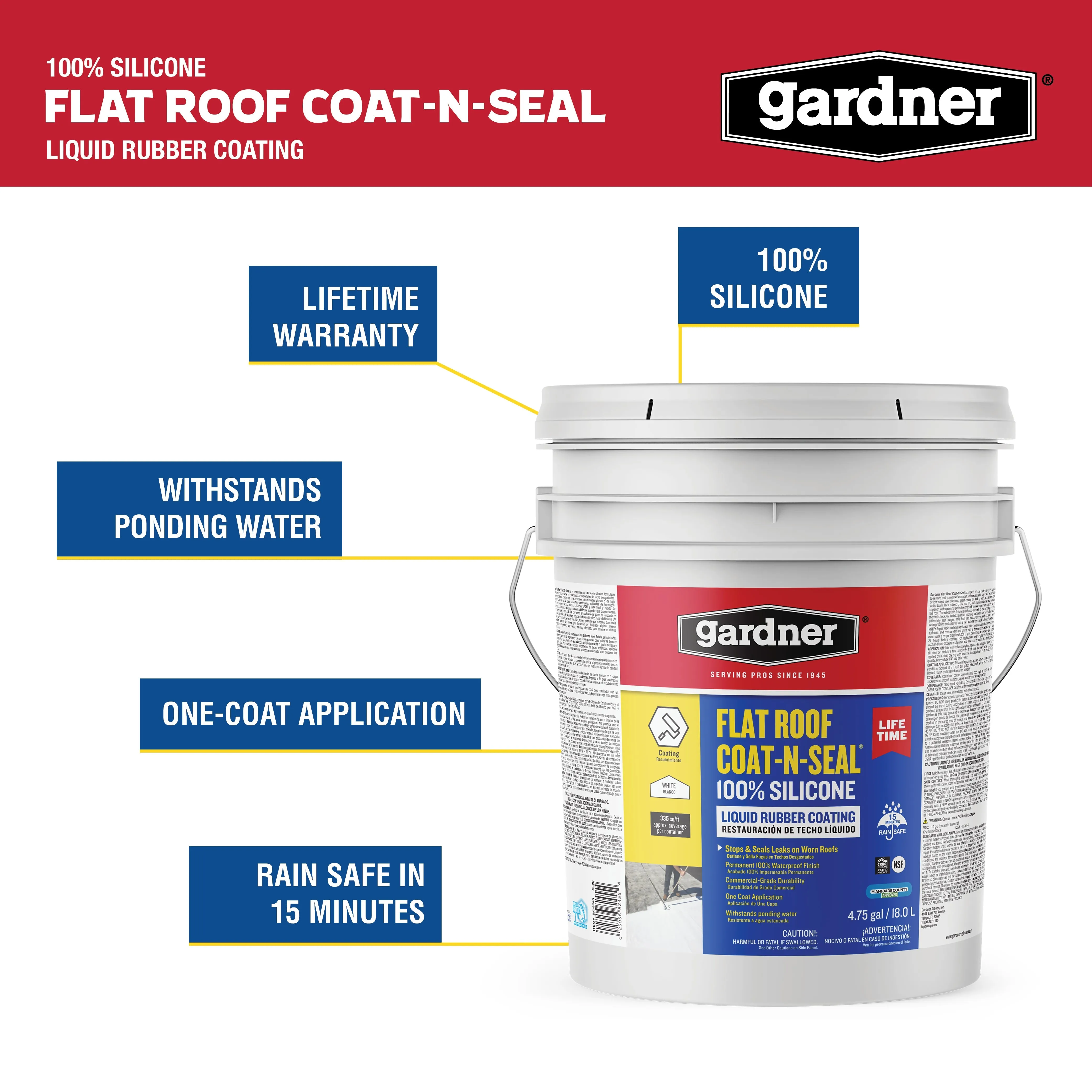 Gardner® 100% Silicone Flat Roof Coat-N-Seal - SK-8245
