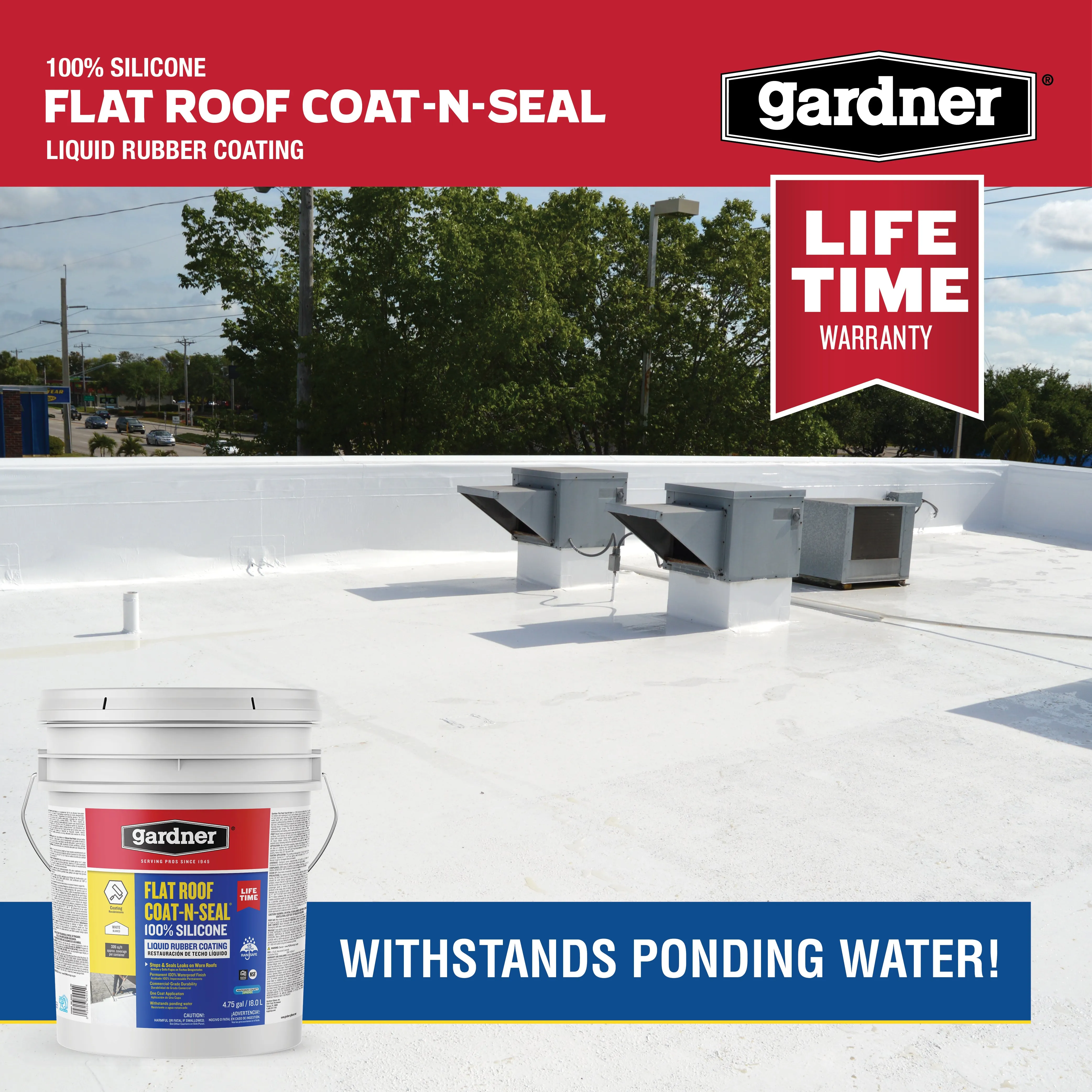 Gardner® 100% Silicone Flat Roof Coat-N-Seal - SK-8245