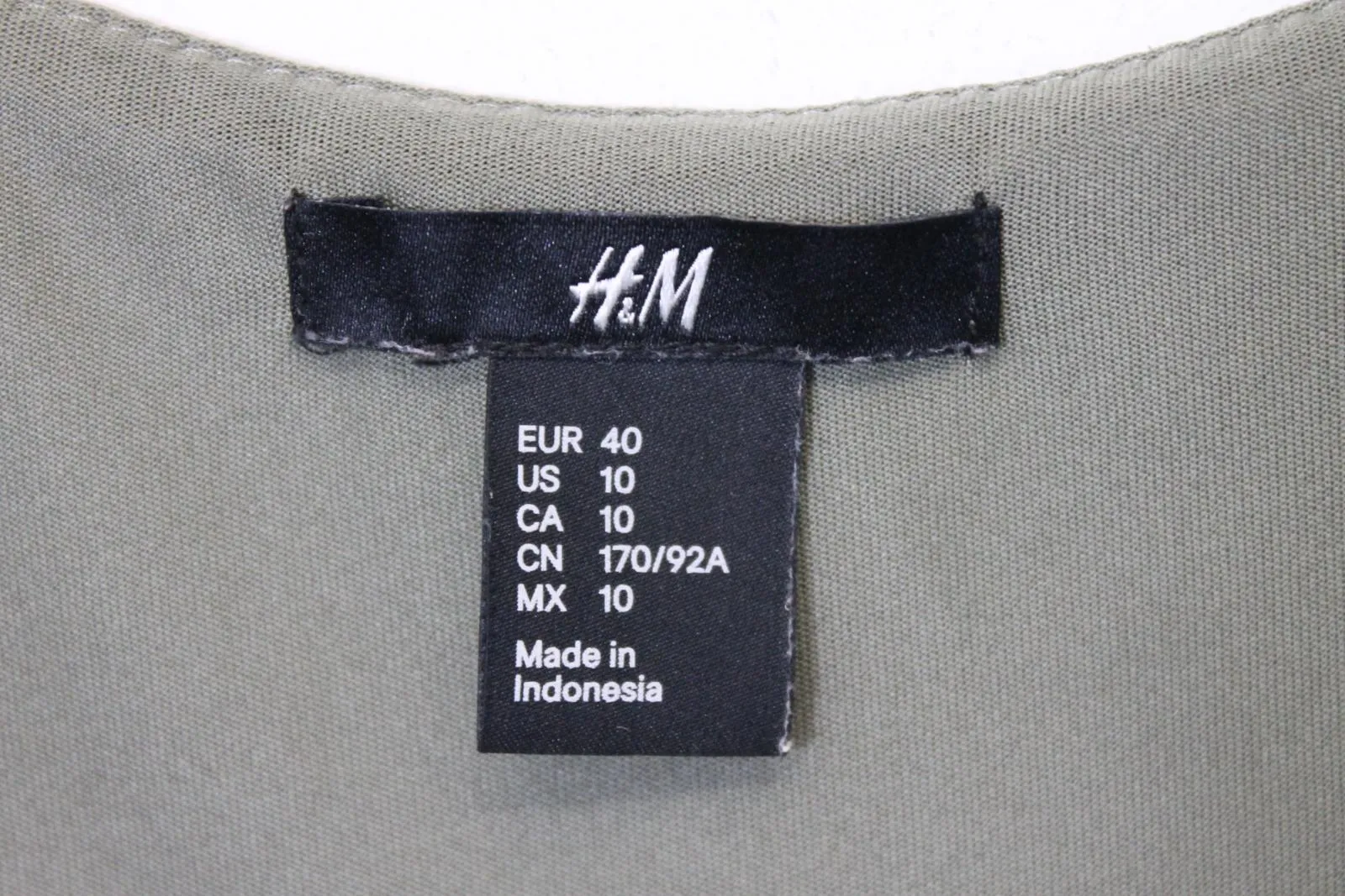 H&M Ladies Dark Green Satin Sleeveless V-Neck Midi Slip Dress EU40 UK12