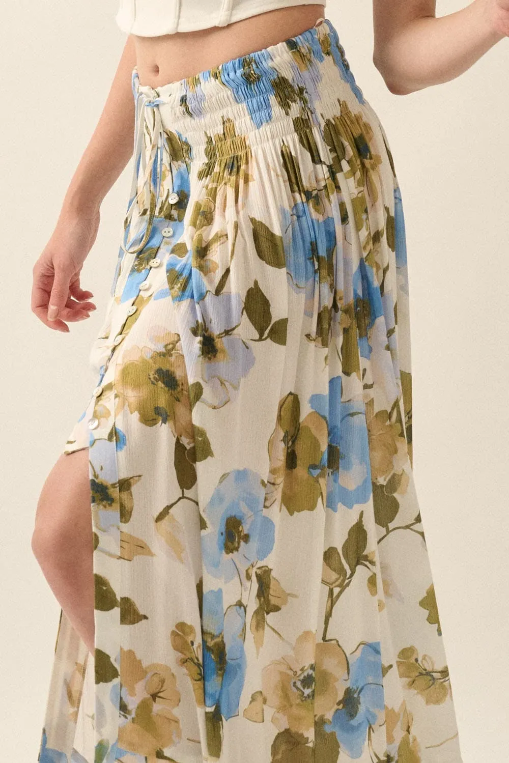 Marigold Drift Floral Maxi Skirt