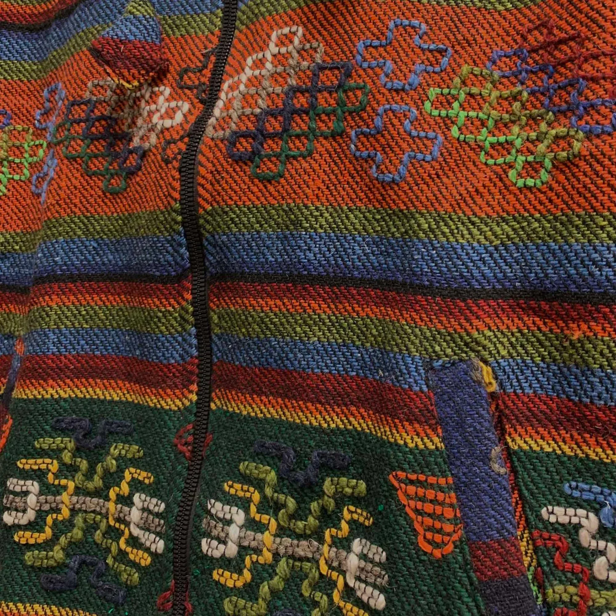 Men's Ethnic Tribal Hand Woven Embroidered Pure Wool Bhutan winter coat Jacket Western Vintage Aztec Print Winter Cardigan