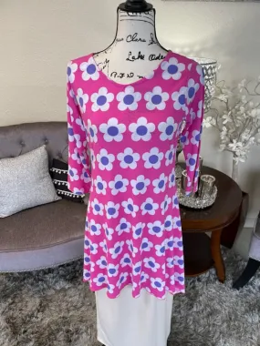 Millennial Pink Daisy Print Tunic