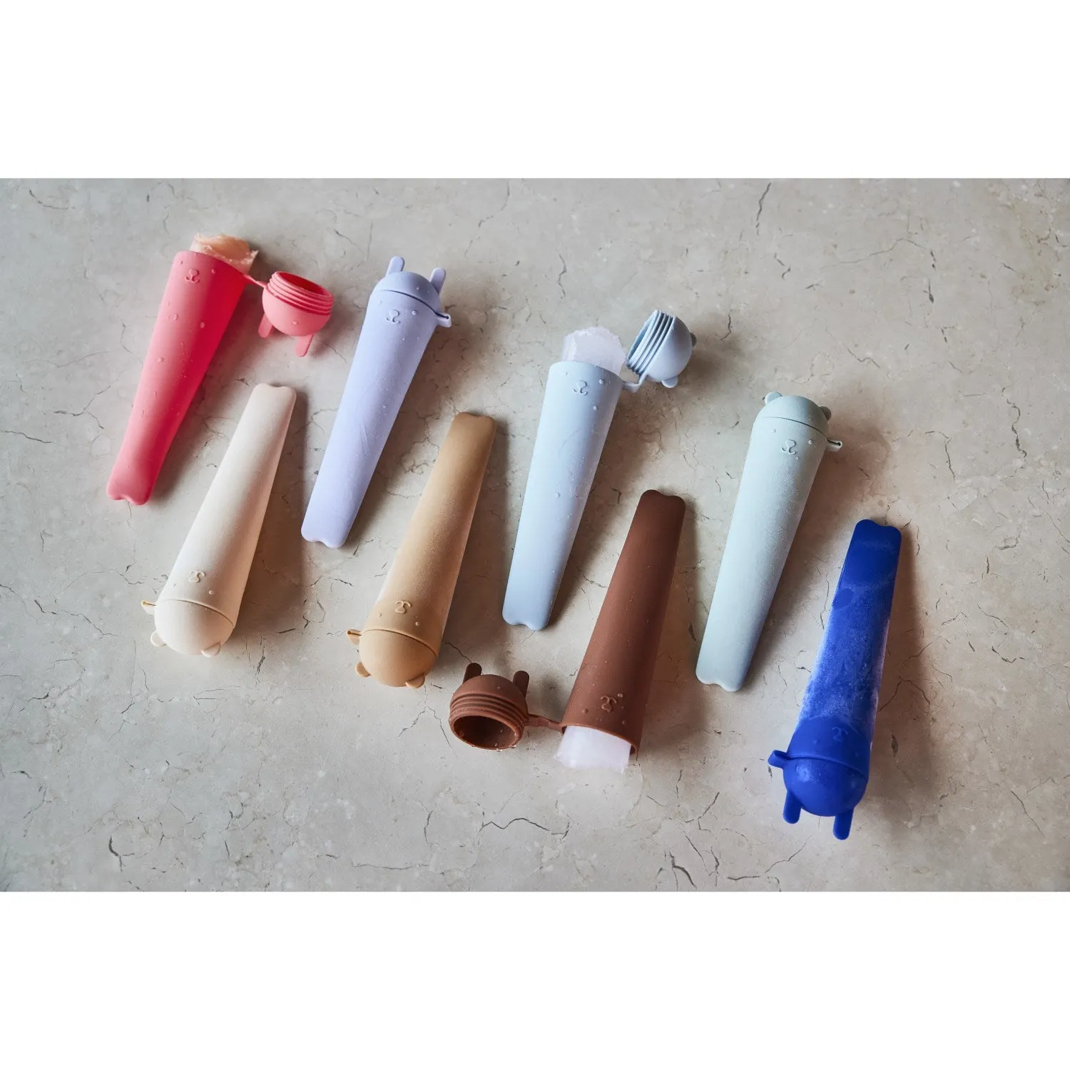 OYOY Optic Blue / Pale Green / Pale Blue / Caramel Ninka & Teddy Ice Pops 4-Pack