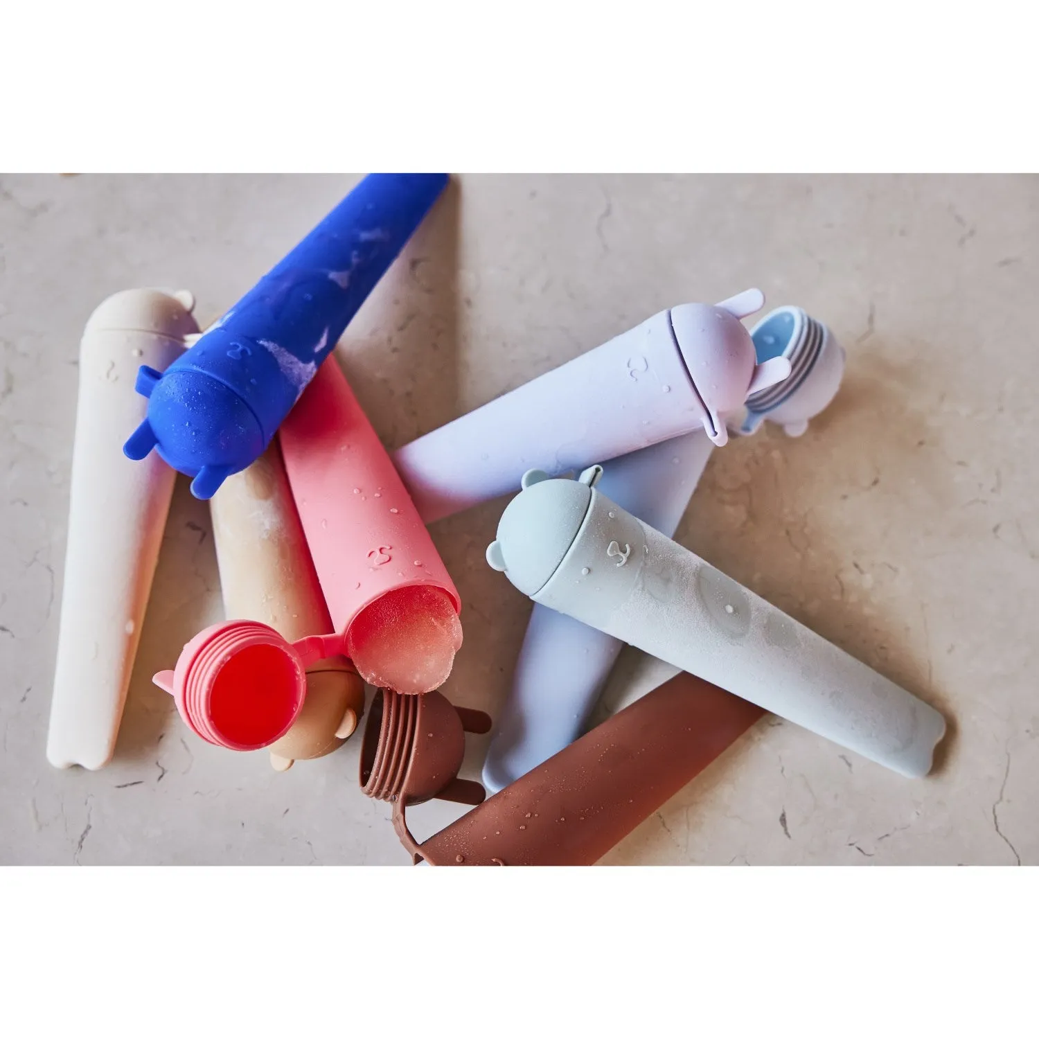 OYOY Optic Blue / Pale Green / Pale Blue / Caramel Ninka & Teddy Ice Pops 4-Pack
