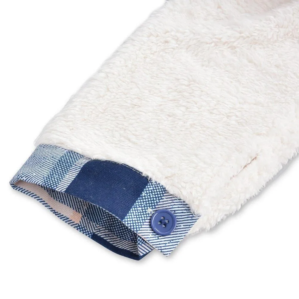 Patchwork Plaid Teddy Coat