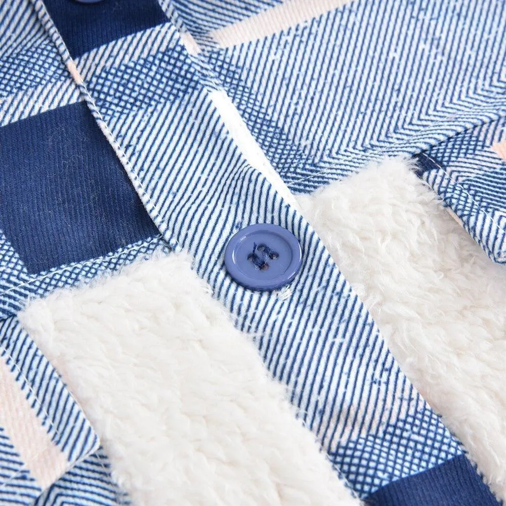 Patchwork Plaid Teddy Coat