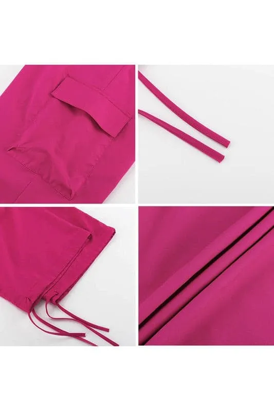 PY318 Hot Pink Cargo Pants