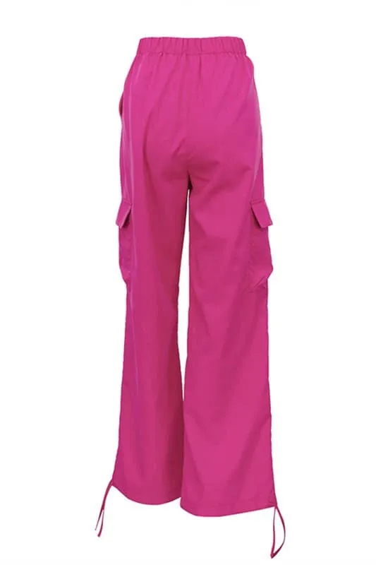 PY318 Hot Pink Cargo Pants