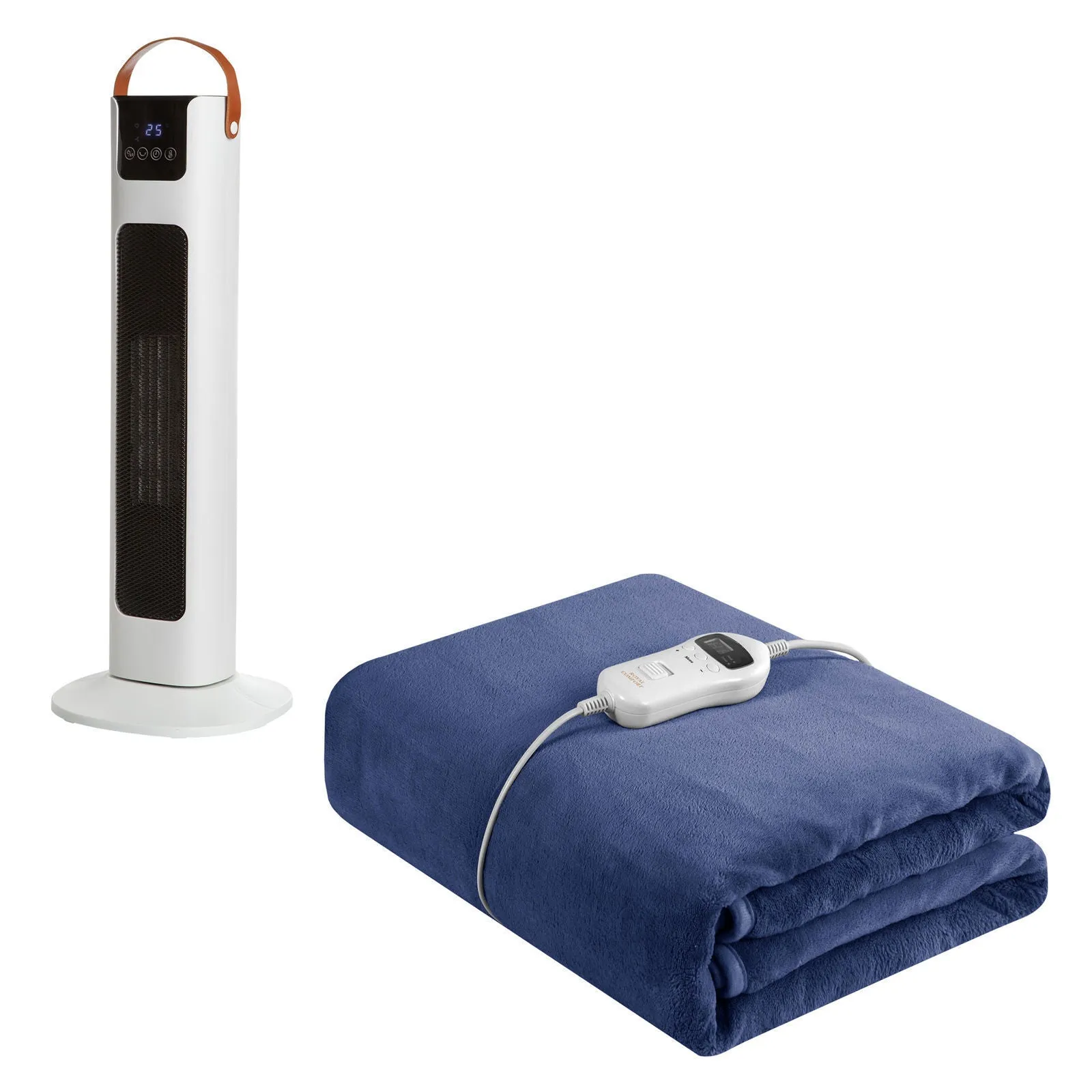 Royal Comfort Winter Warmers Set 1 x Heated Throw   1 x Pursonic Tower Heater