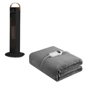 Royal Comfort Winter Warmers Set 1 x Heated Throw   1 x Pursonic Tower Heater