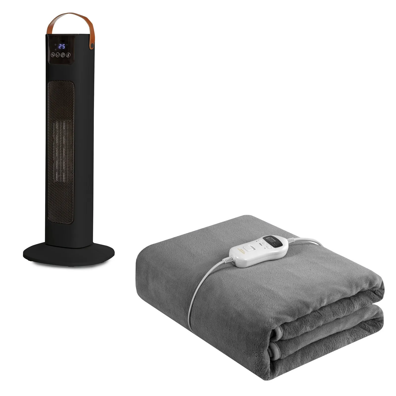 Royal Comfort Winter Warmers Set 1 x Heated Throw   1 x Pursonic Tower Heater