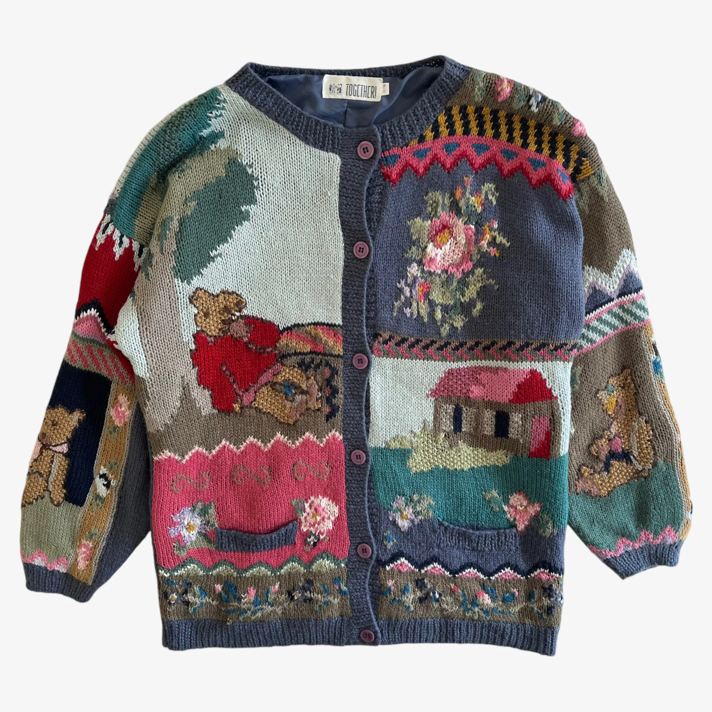 Together! Teddy Bear Print Knitted Cardigan (Womenswear)