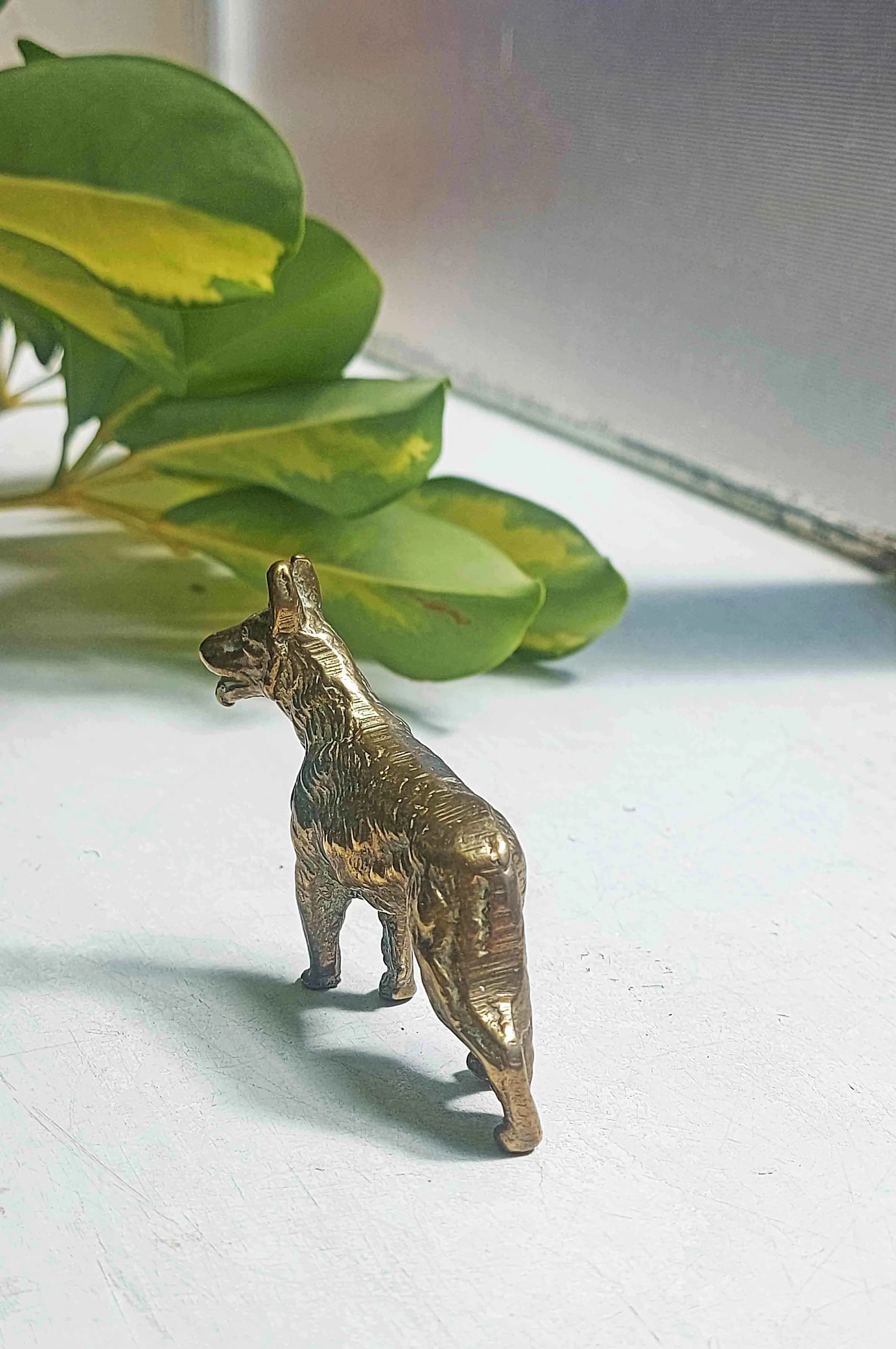 Vintage Brass German Shepard Dog Figurine