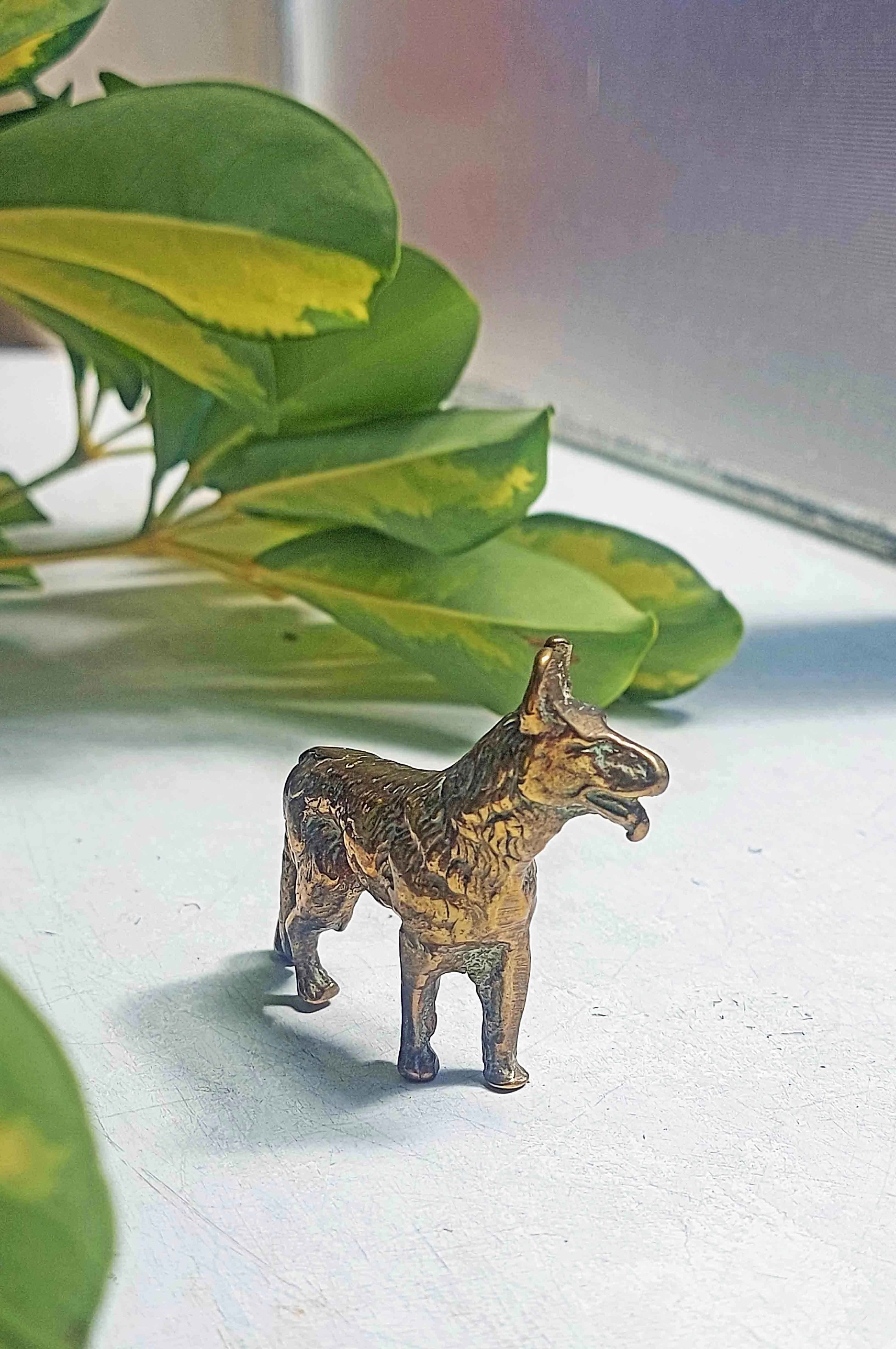 Vintage Brass German Shepard Dog Figurine