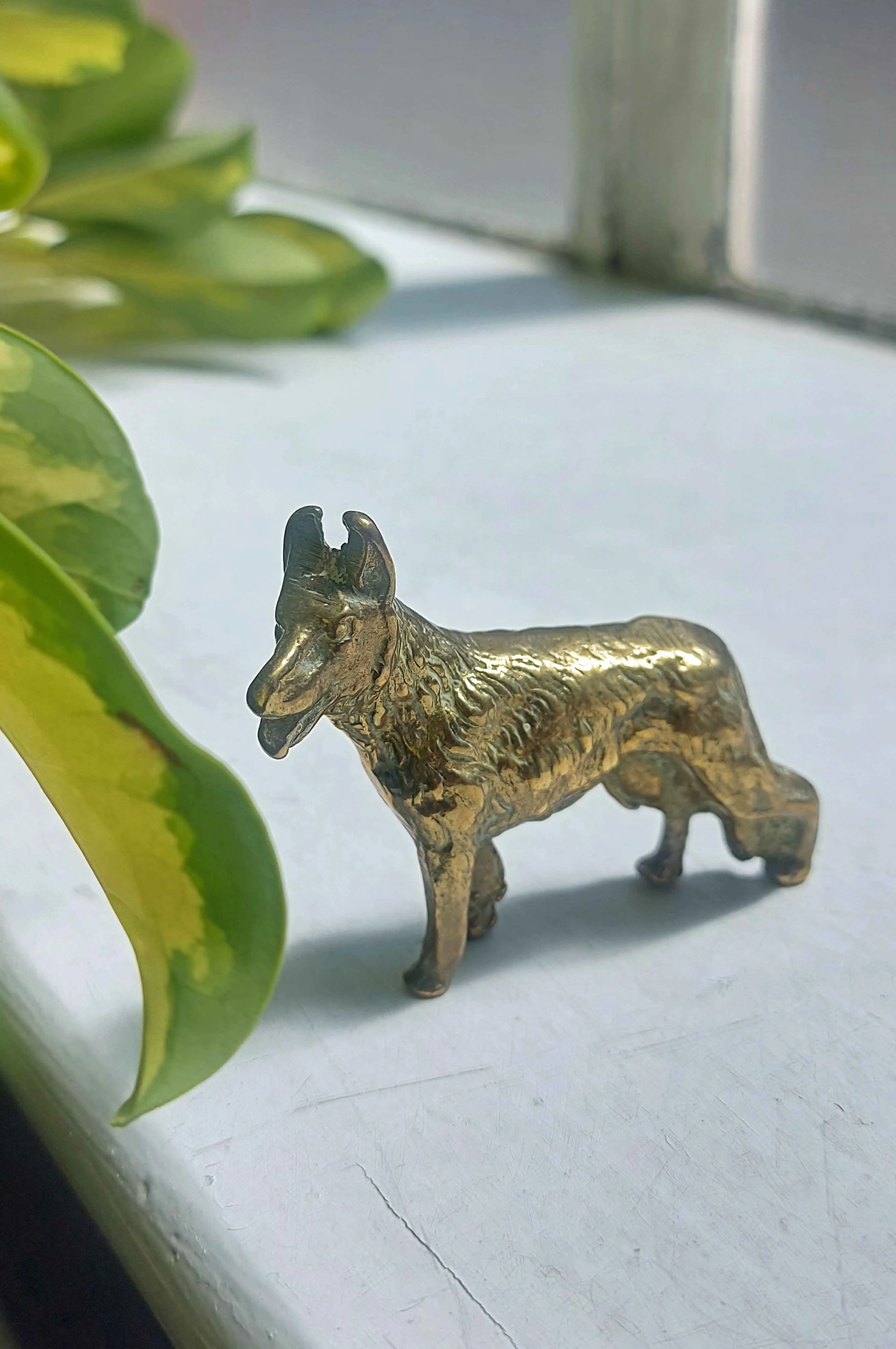 Vintage Brass German Shepard Dog Figurine