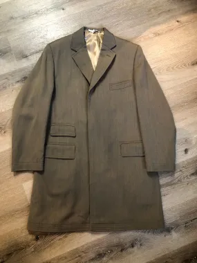 Vintage JC Cording and Co Gents Covert Cloth Grey Fawn Wool Jacket Car Coat. Made in England.