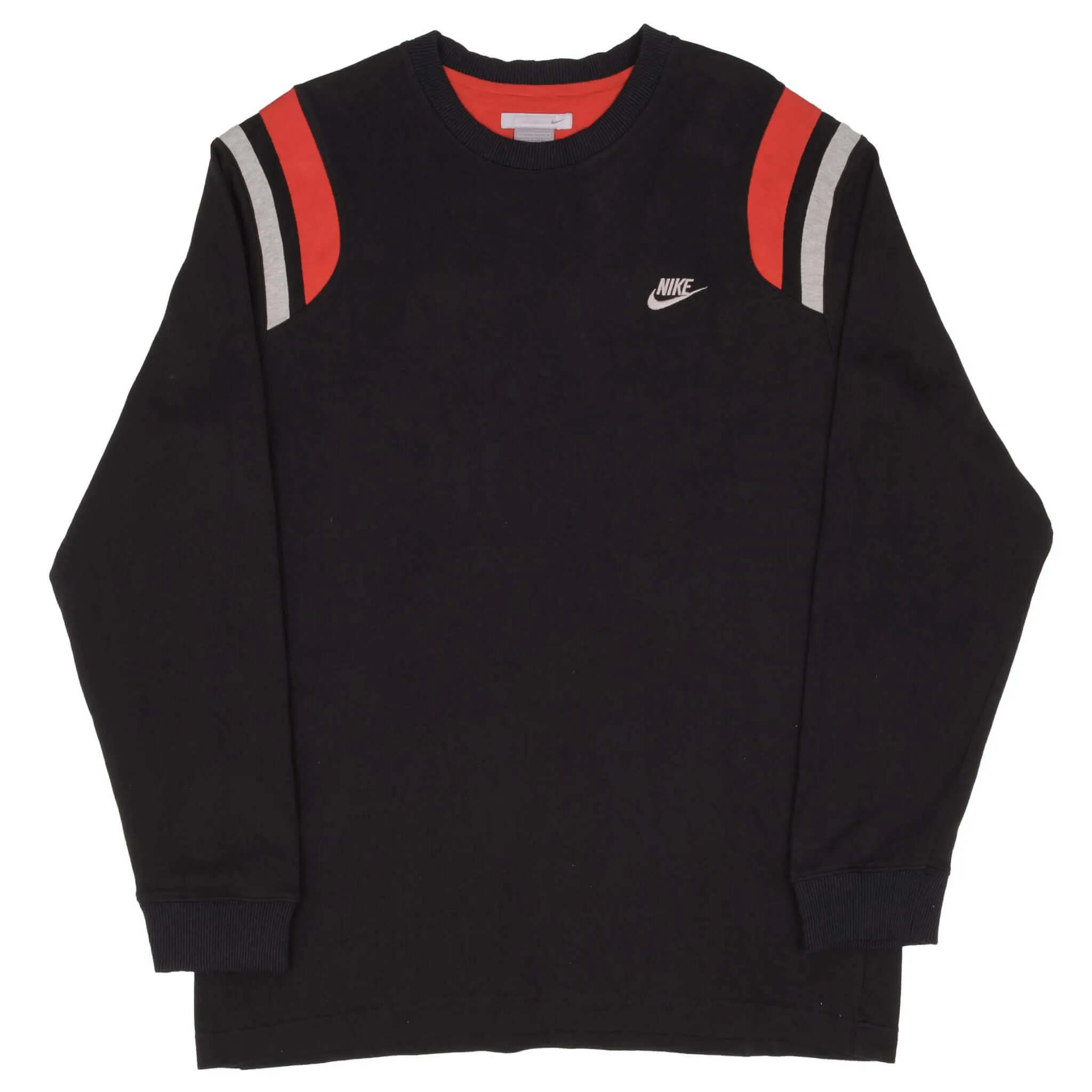 VINTAGE NIKE CLASSIC SWOOSH BLACK SWEATER SWEATSHIRT 2000S SIZE LARGE