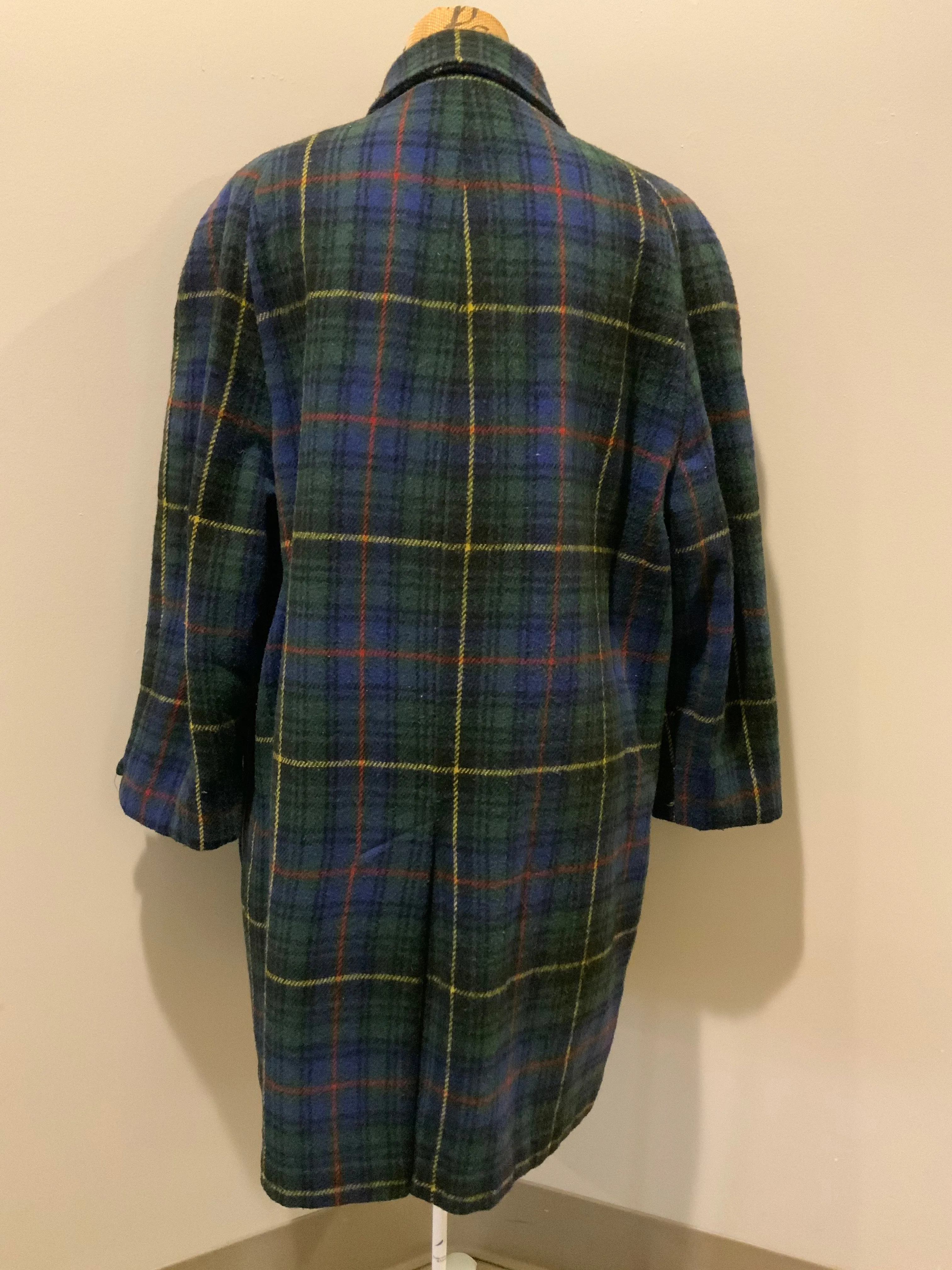 Vintage Plaid Wool Coat