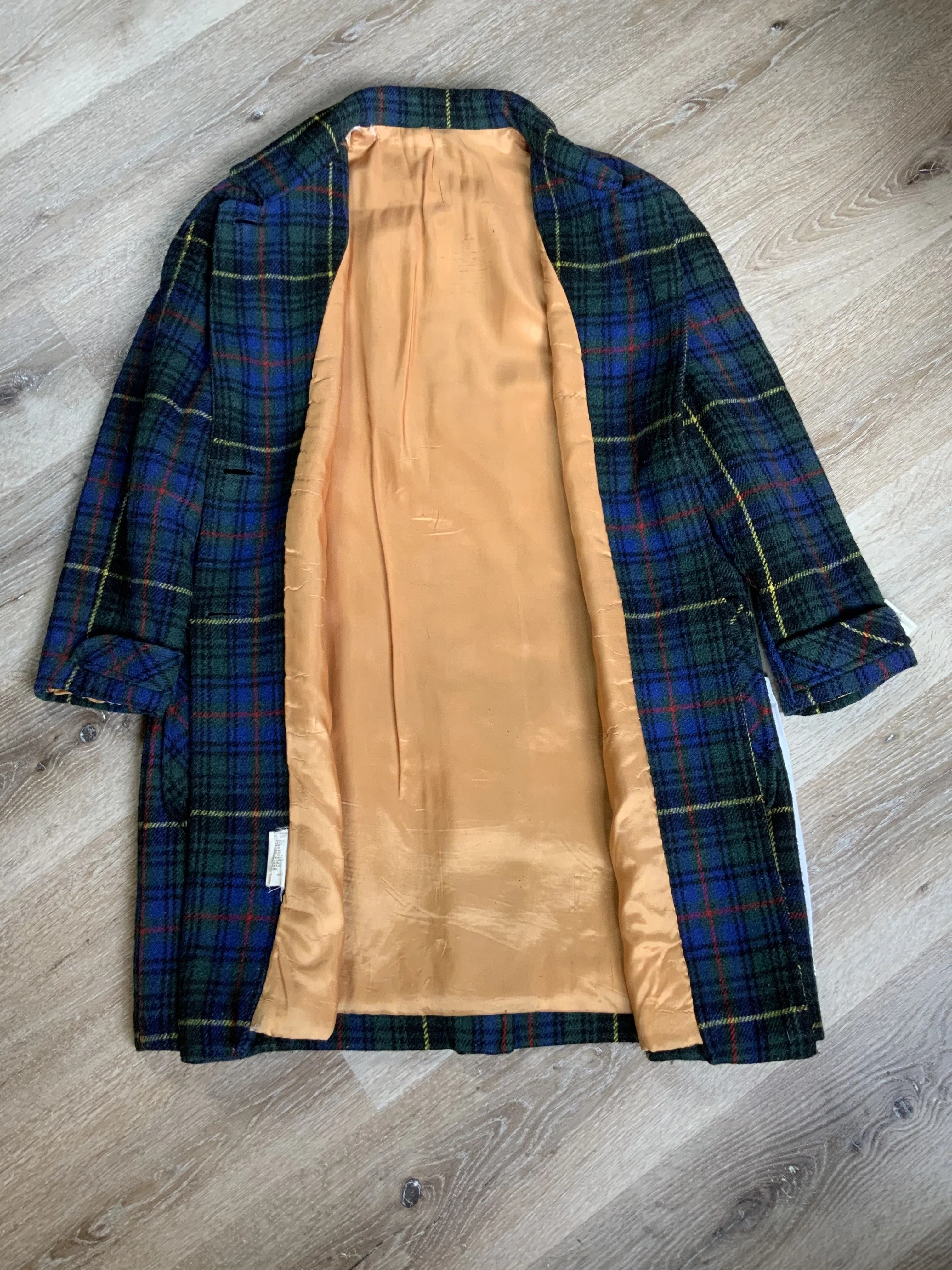 Vintage Plaid Wool Coat