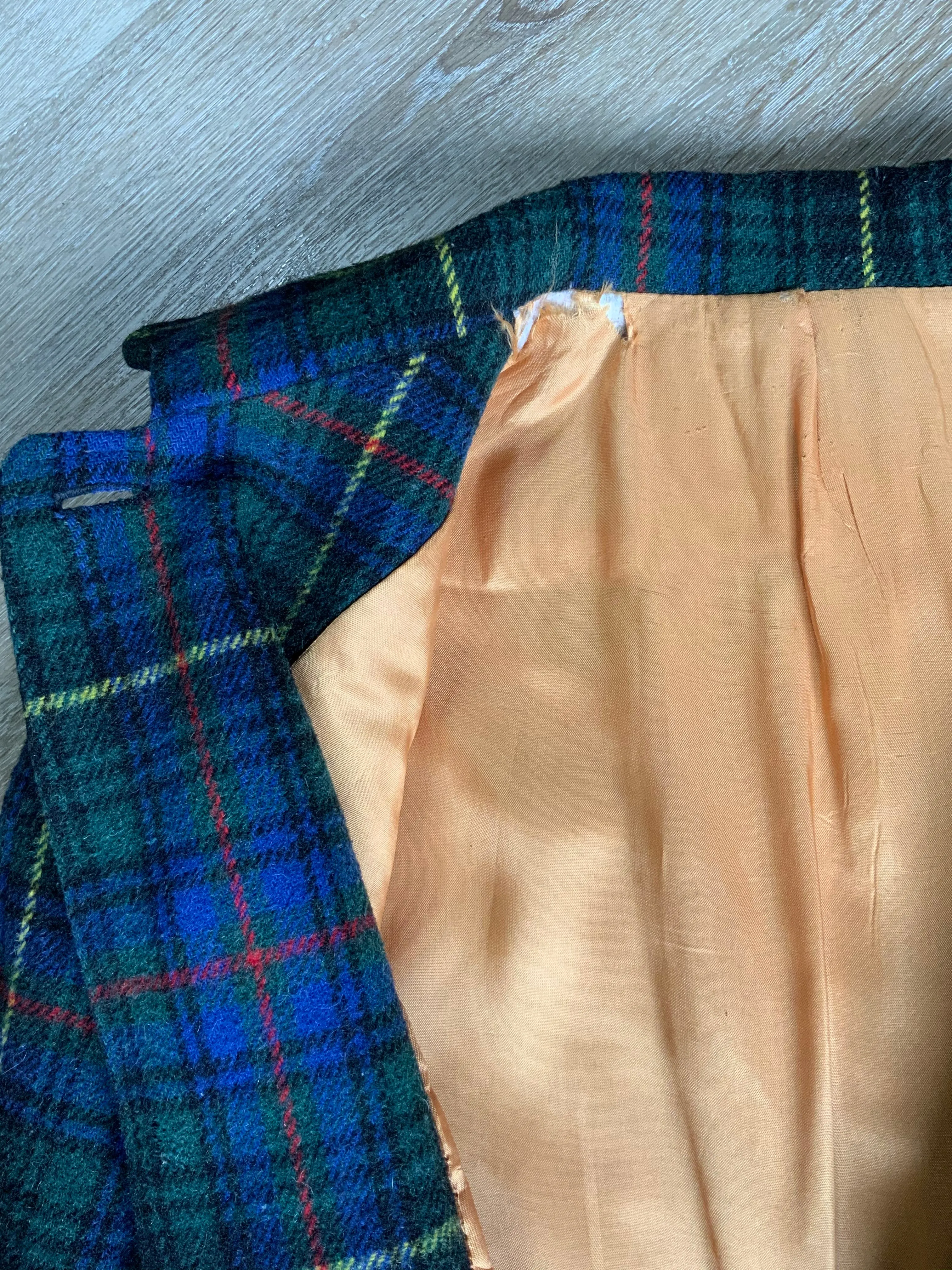 Vintage Plaid Wool Coat