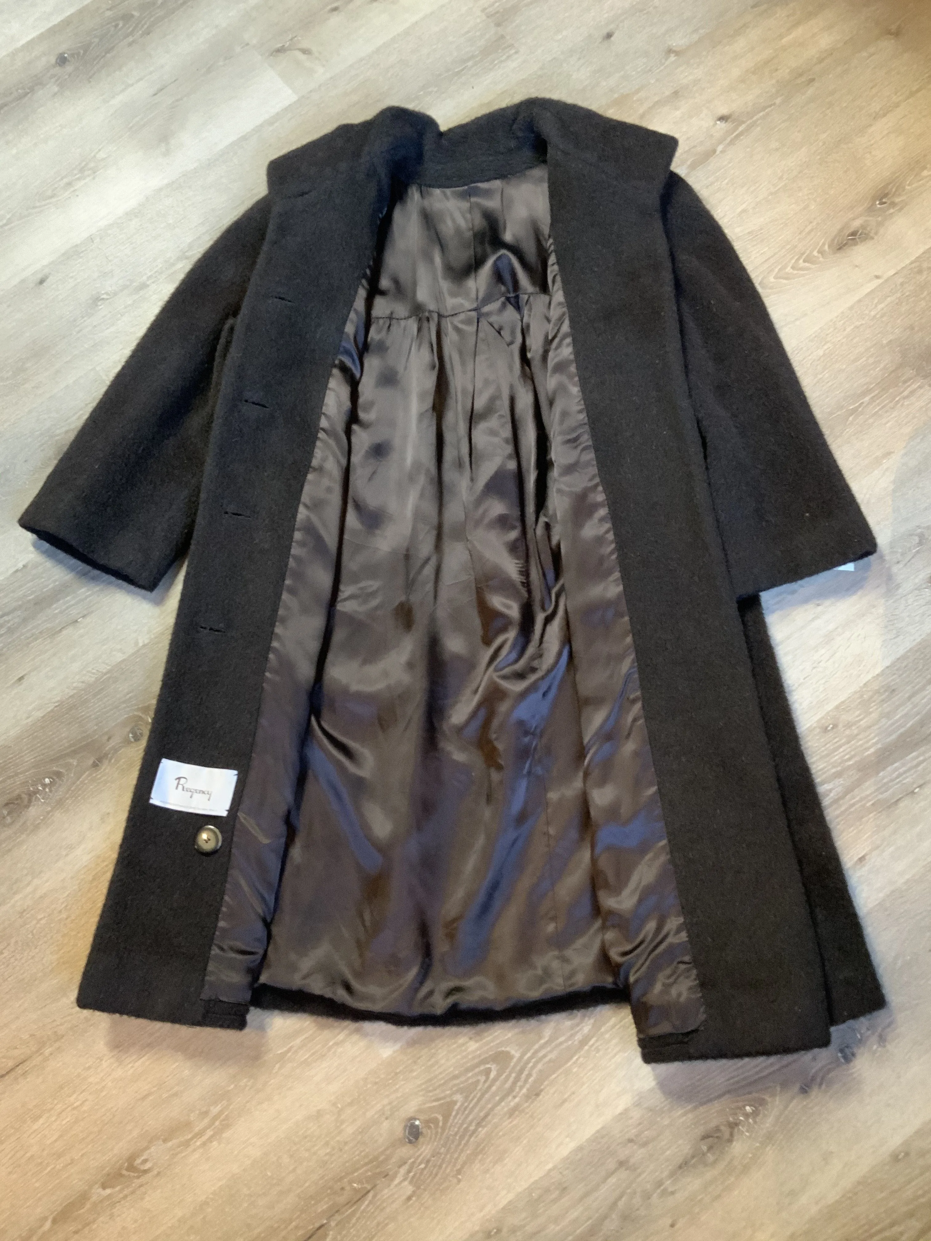 Vintage Regency Brown Alpaca Full Length Coat, USA Union Made