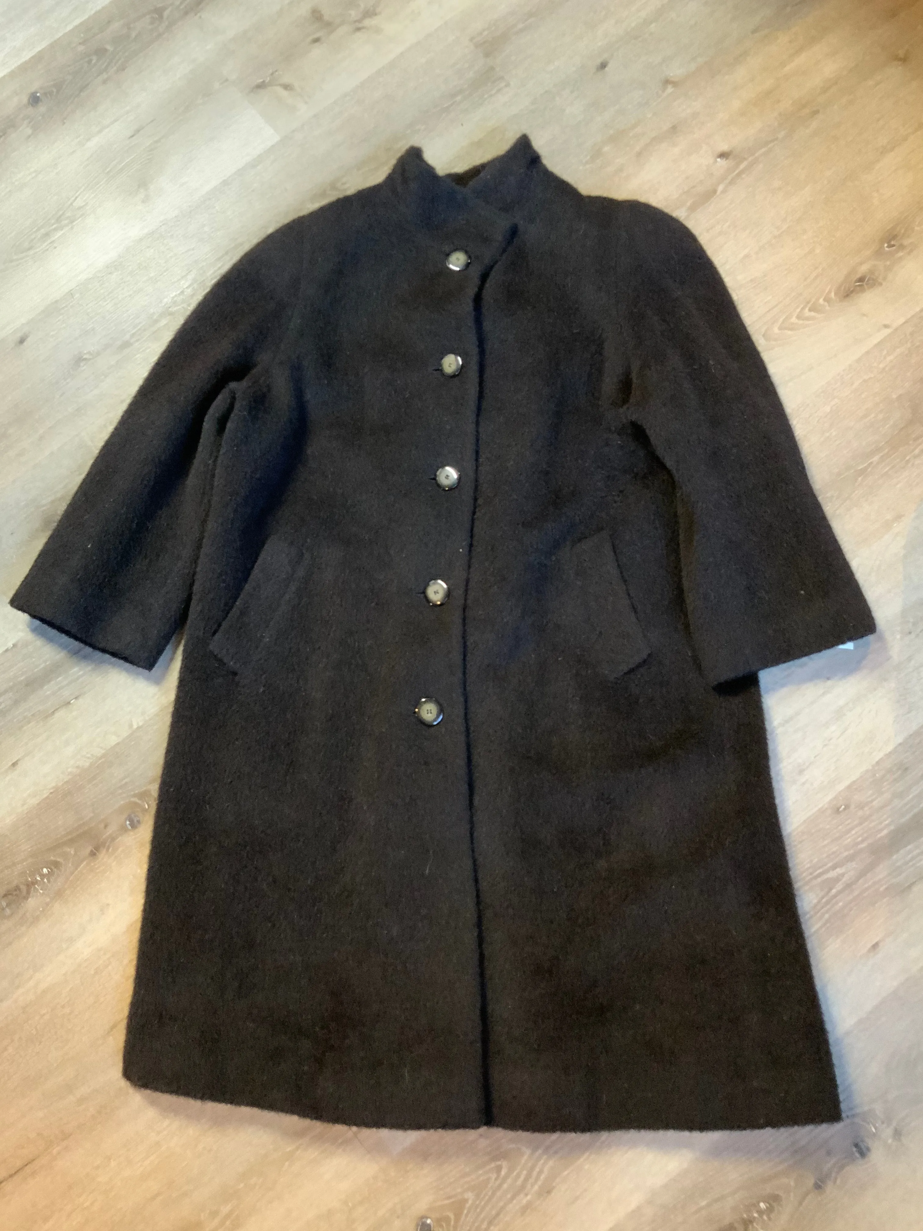 Vintage Regency Brown Alpaca Full Length Coat, USA Union Made