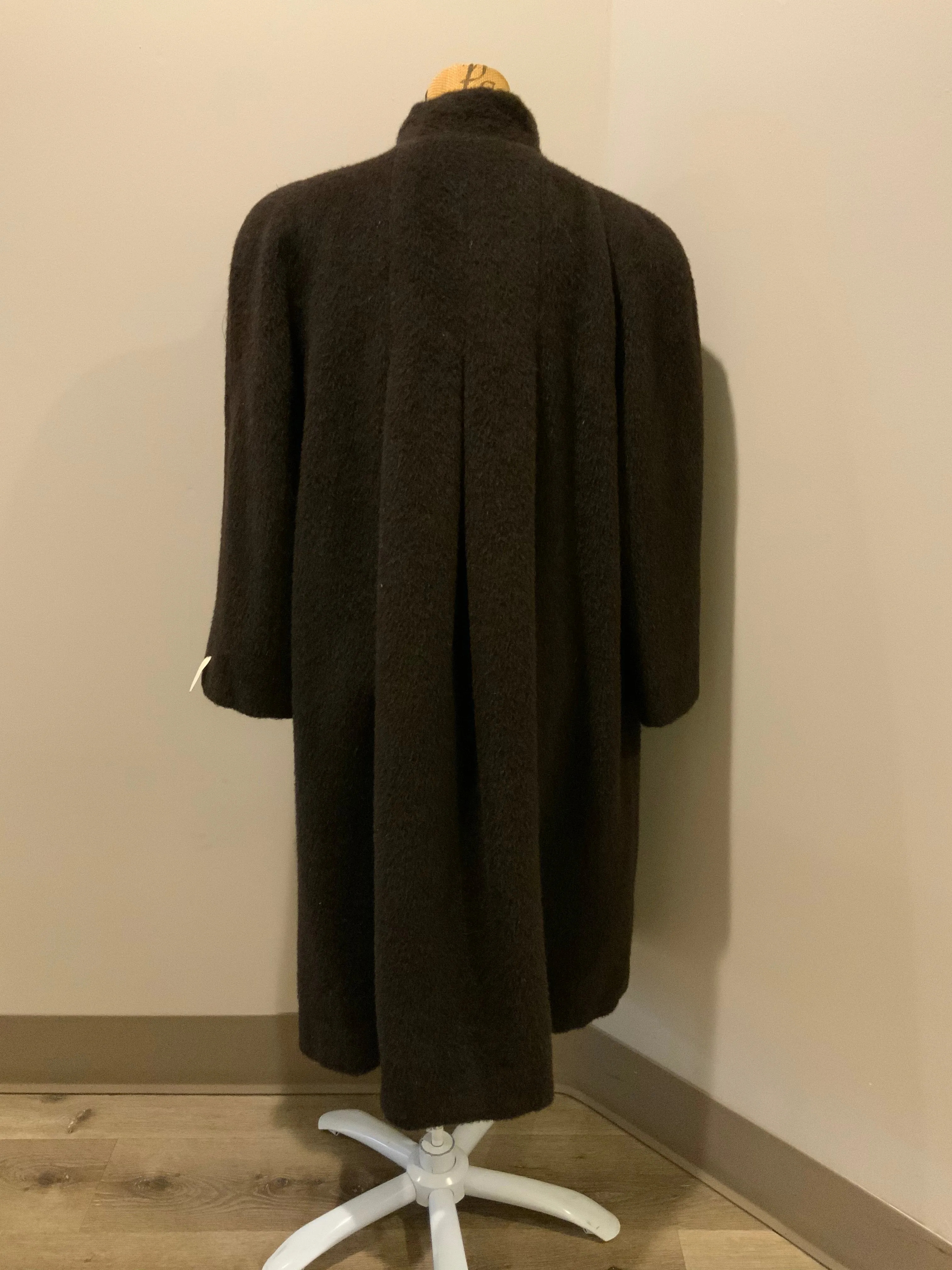 Vintage Regency Brown Alpaca Full Length Coat, USA Union Made
