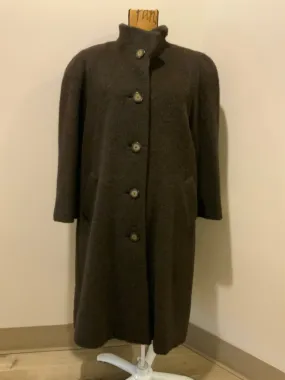 Vintage Regency Brown Alpaca Full Length Coat, USA Union Made
