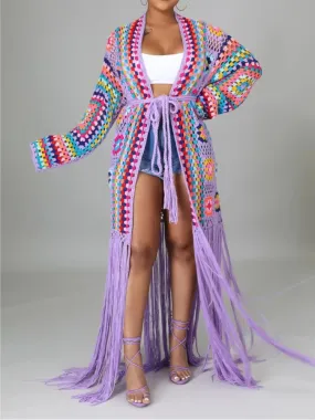 Women's Cardigan Handmade Crochet Beach Cover Up Coat