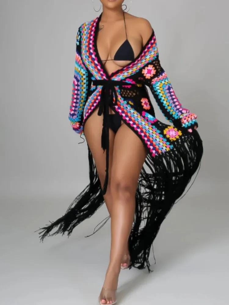 Women's Cardigan Handmade Crochet Beach Cover Up Coat