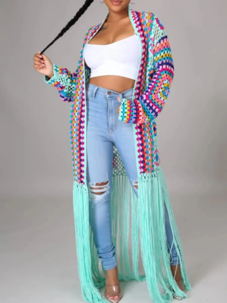 Women's Cardigan Handmade Crochet Beach Cover Up Coat
