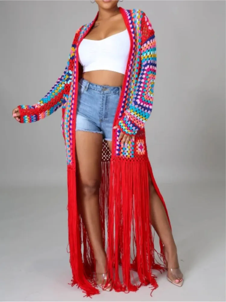 Women's Cardigan Handmade Crochet Beach Cover Up Coat